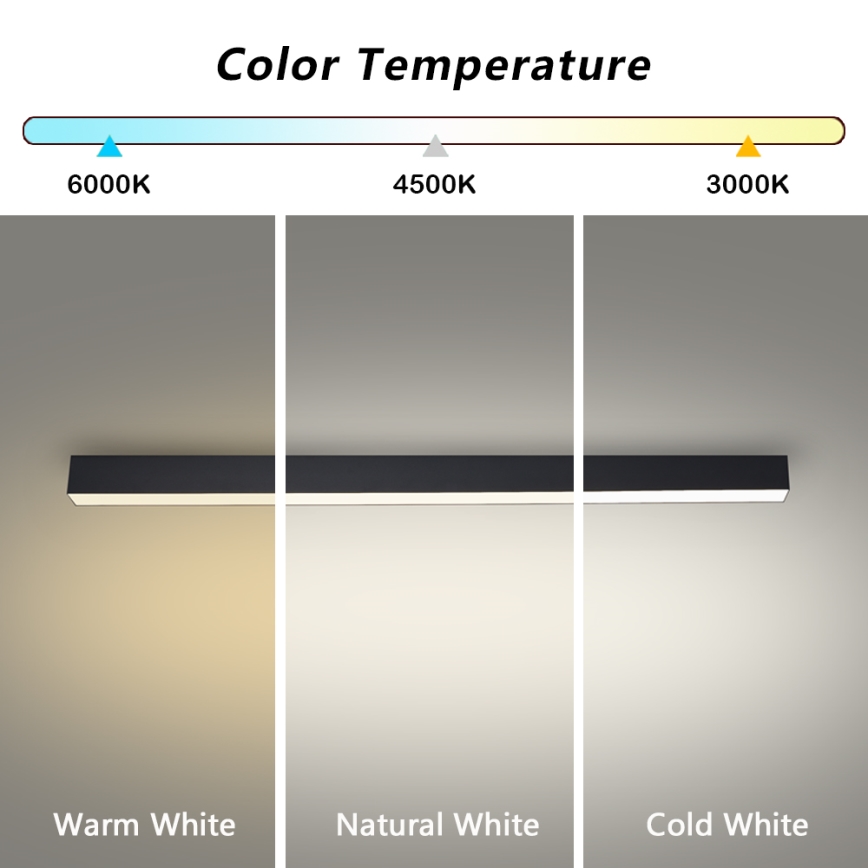 Brilagi - LED kúpeľňové stropné svietidlo SLEEKLINE LED/40W/230V 3000/4500/6000K čierna IP44