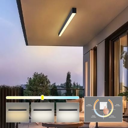 Brilagi - LED kúpeľňové stropné svietidlo SLEEKLINE LED/40W/230V 3000/4500/6000K čierna IP44