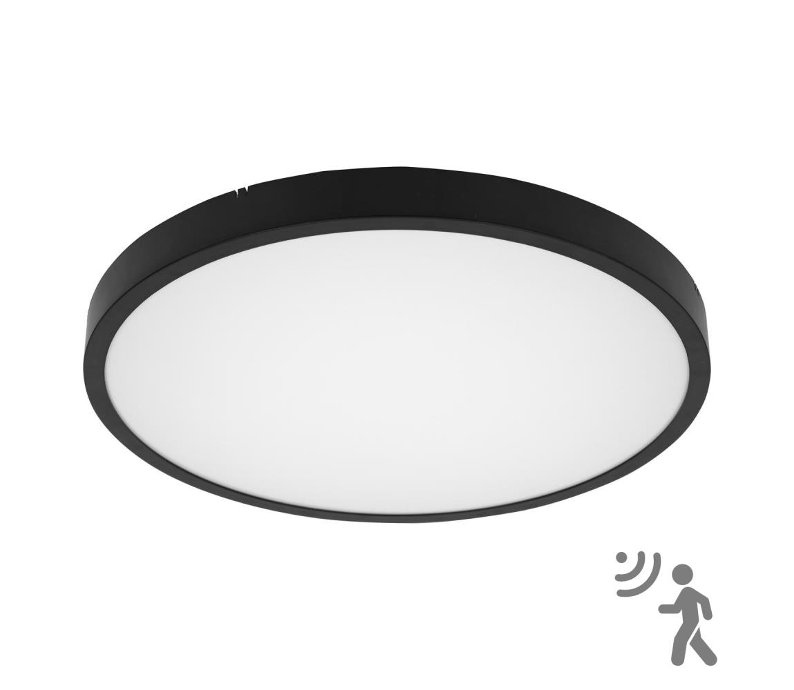 Brilagi - LED kúpeľňové stropné svietidlo so senzorom ZENNA LED/12W/230V pr. 25 cm IP44 čierne BRW3090-12W/HF/CR