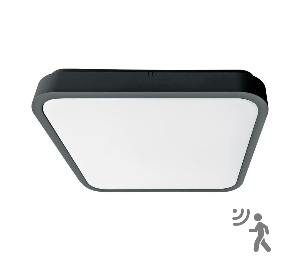 Brilagi-LED Kúpeľňové stropné svietidlo so senzorom ZENNA LED/18W/230V 28,5x28,5 cm IP44 antracit BRW3094-18W/HF/AN