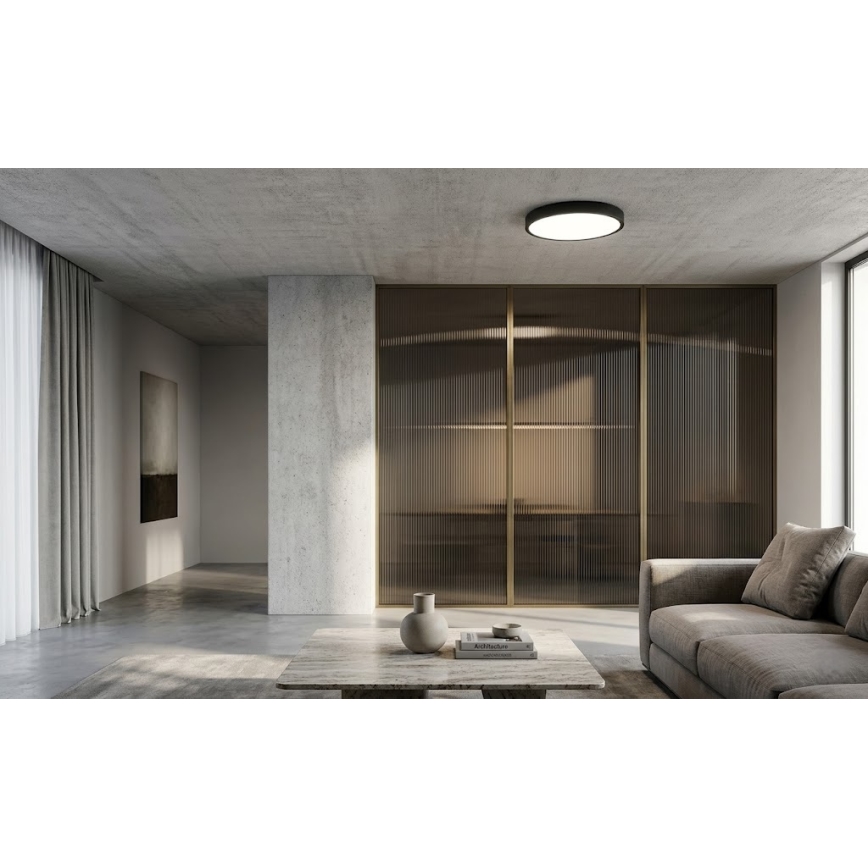 Brilagi - LED kúpeľňové stropné svietidlo so snímačom ZENNA LED/18W/230V pr. 29,5 cm IP44 antracit + diaľkové ovládanie