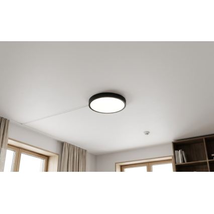 Brilagi - LED kúpeľňové stropné svietidlo so senzorom ZENNA LED/18W/230V pr. 29,5 cm IP44 čierna + diaľkové ovládanie