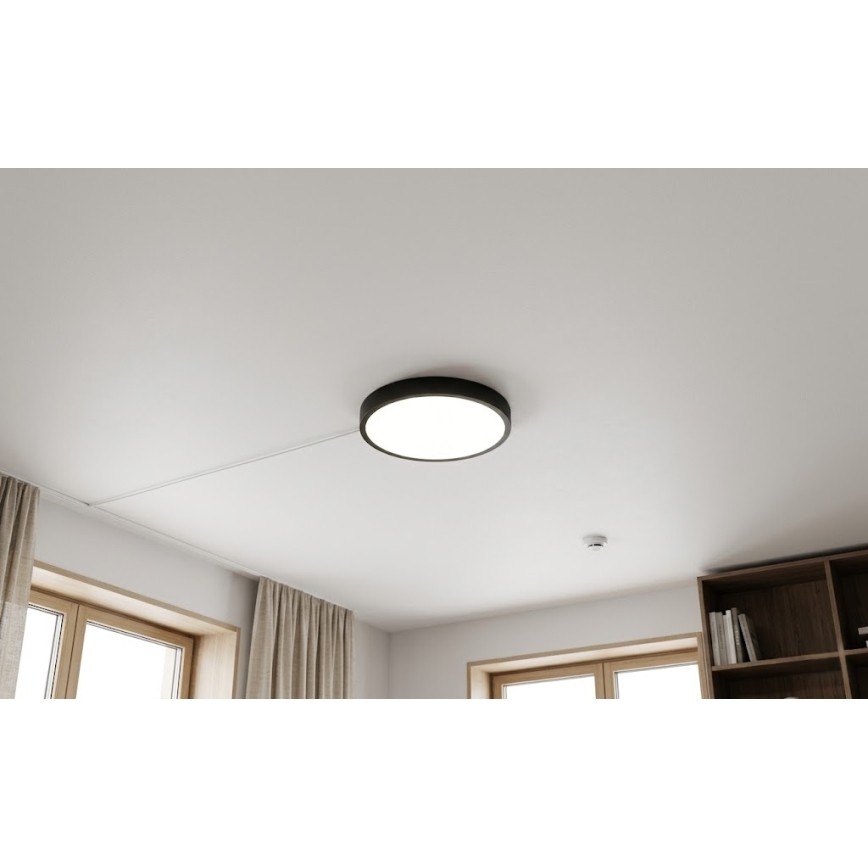 Brilagi - LED kúpeľňové stropné svietidlo so senzorom ZENNA LED/18W/230V pr. 29,5 cm IP44 čierna + diaľkové ovládanie