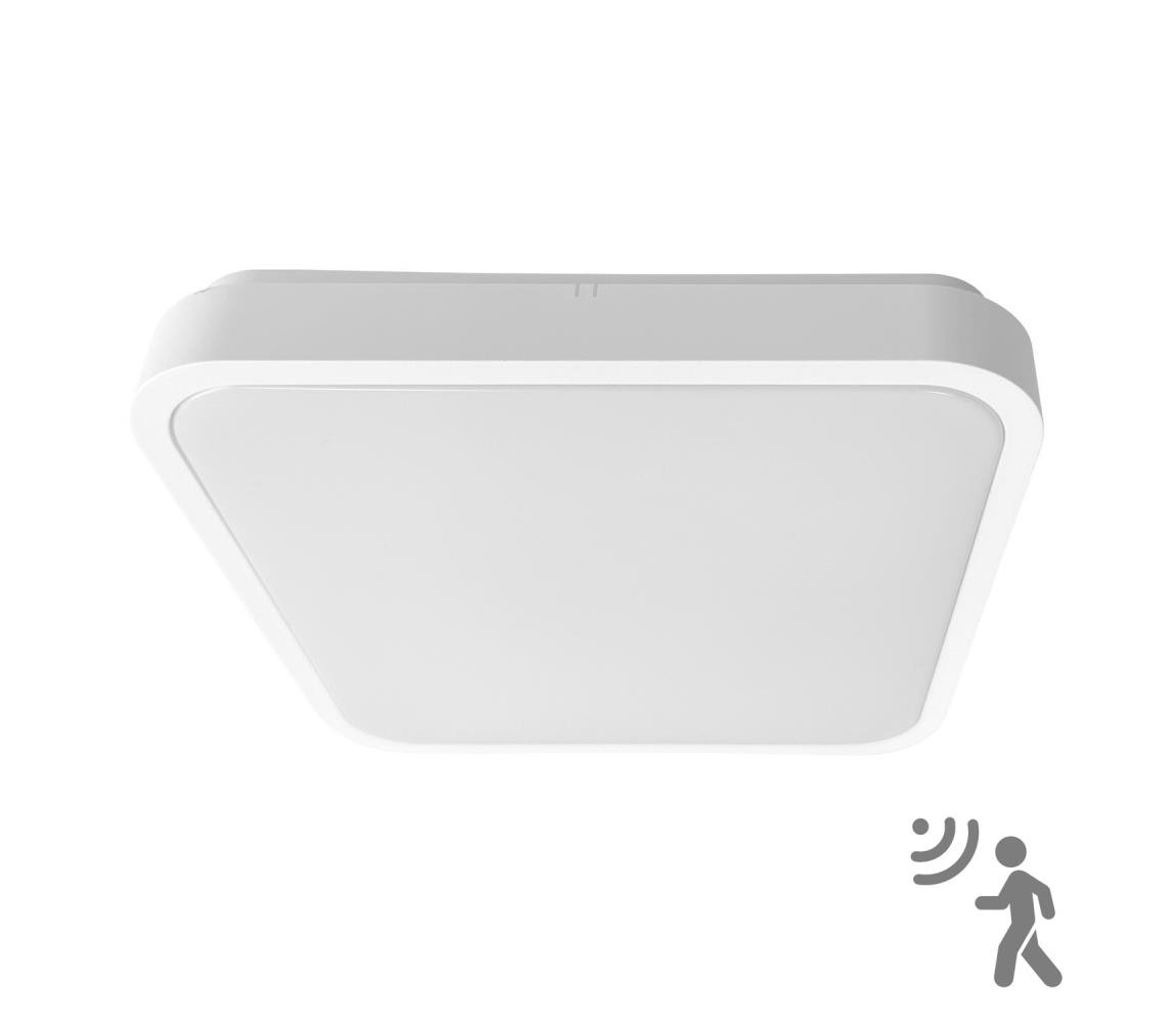 Brilagi-LED Kúpeľňové stropné svietidlo so senzorom ZENNA LED/24W/230V 34,5x34,5 cm IP44 biele BRW3094-24W/HF/BI