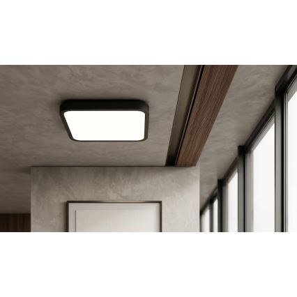 Brilagi - LED kúpeľňové stropné svietidlo so senzorom ZENNA LED/24W/230V 34,5x34,5 cm IP44 čierne + diaľkové ovládanie