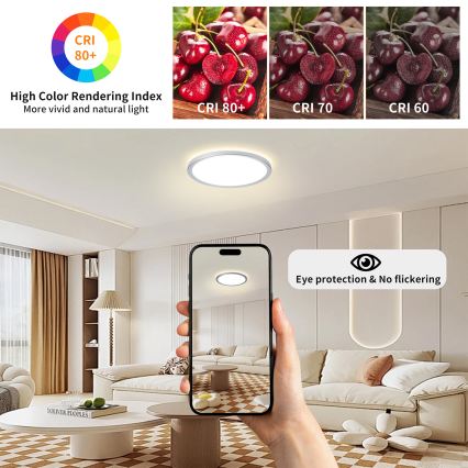 Brilagi - LED kúpeľňové stropné svietidlo ULTRA SLIM LED/12W/230V pr. 22,5 cm strieborné IP54