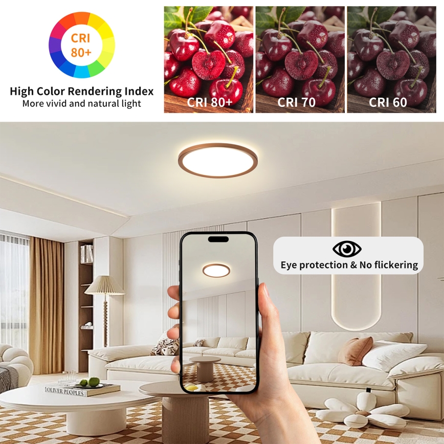 Brilagi - LED kúpeľňové stropné svietidlo ULTRA SLIM LED/12W/230V pr.22,5 cm ružové zlato IP54