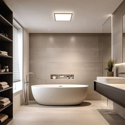Brilagi - LED Kúpeľňové stropné svietidlo ULTRA SLIM LED/18W/230V 30x30 cm ružové zlato IP54