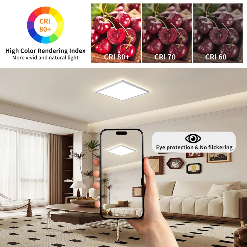 Brilagi - LED kúpeľňové stropné svietidlo ULTRA SLIM LED/18W/230V 30x30 cm strieborné IP54