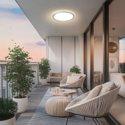 Brilagi - LED Kúpeľňové stropné svietidlo ULTRA SLIM LED/18W/230V pr. 30 cm strieborné IP54