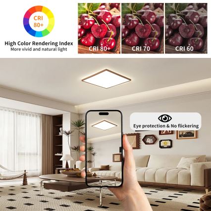 Brilagi - LED kúpeľňové stropné svietidlo ULTRA SLIM LED/24W/230V 42x42 cm ružové zlato IP54