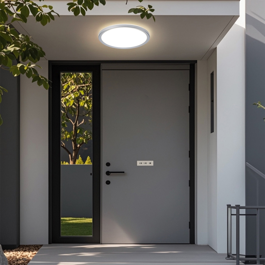 Brilagi - LED kúpeľňové stropné svietidlo ULTRA SLIM LED/24W/230V priemer 42 cm strieborné IP54