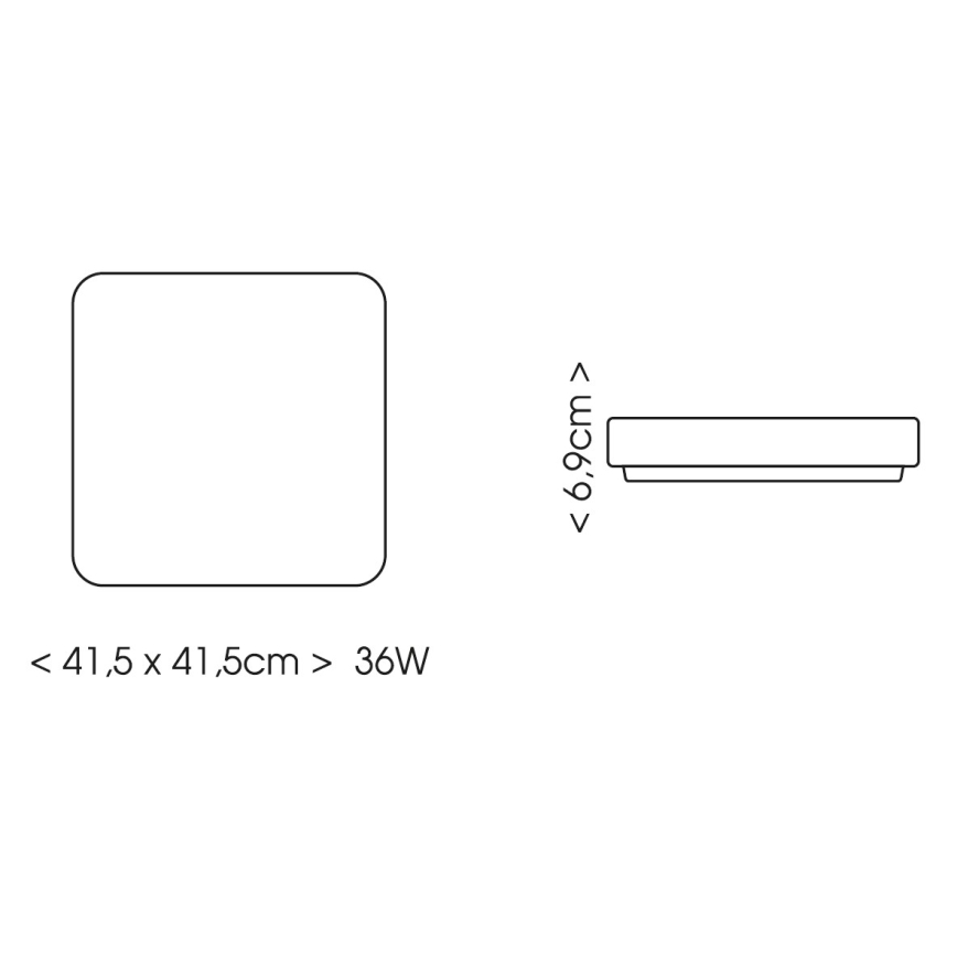 BRILAGI - LED Kúpeľňové stropné svietidlo so senzorom ZENNA LED/36W/230V 41,5x41,5 cm IP44 čierna + diaľkové ovládanie