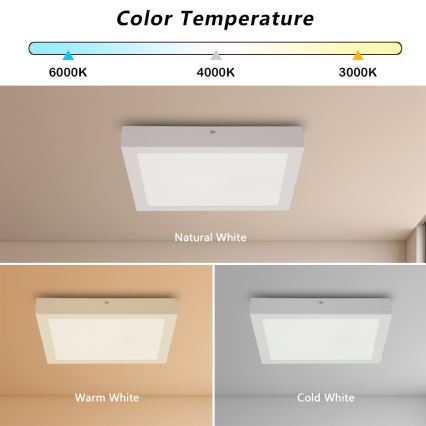 Brilagi - LED Kúpeľňové stropné svietidlo FRAME LED/24W/230V 30x30 cm 3000/4000/6000K IP44 biela