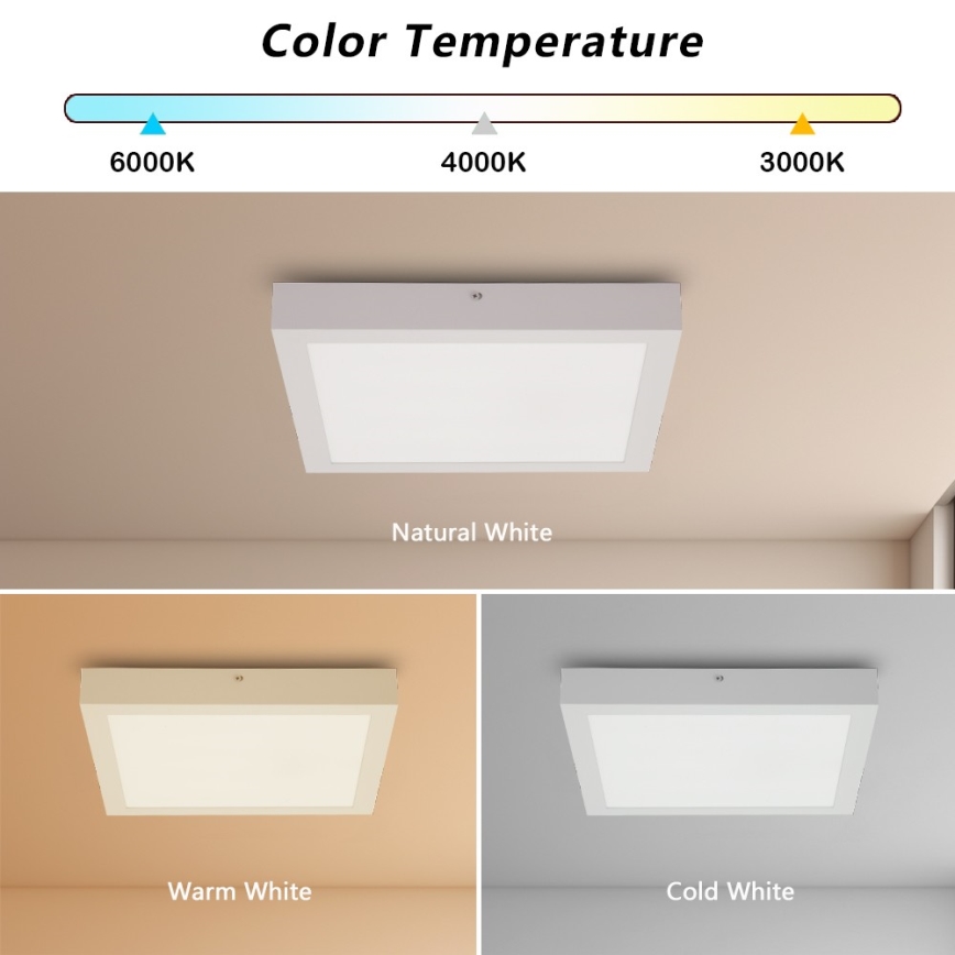 Brilagi - LED Kúpeľňové stropné svietidlo FRAME LED/24W/230V 30x30 cm 3000/4000/6000K IP44 biela