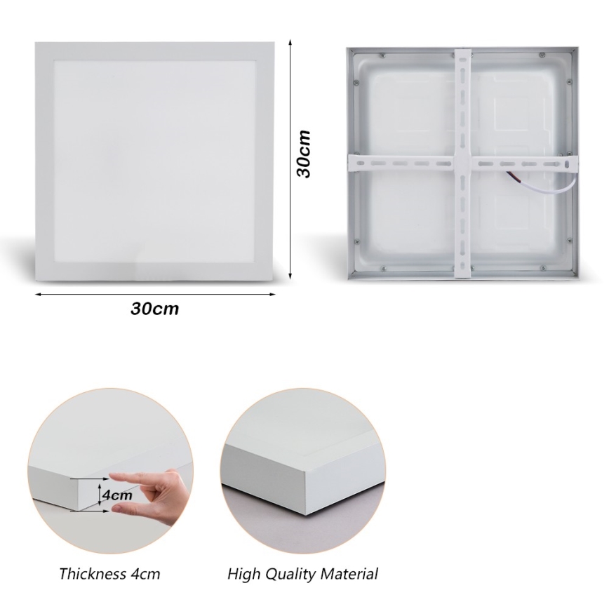 Brilagi - LED Kúpeľňové stropné svietidlo FRAME LED/24W/230V 30x30 cm 3000/4000/6000K IP44 biela
