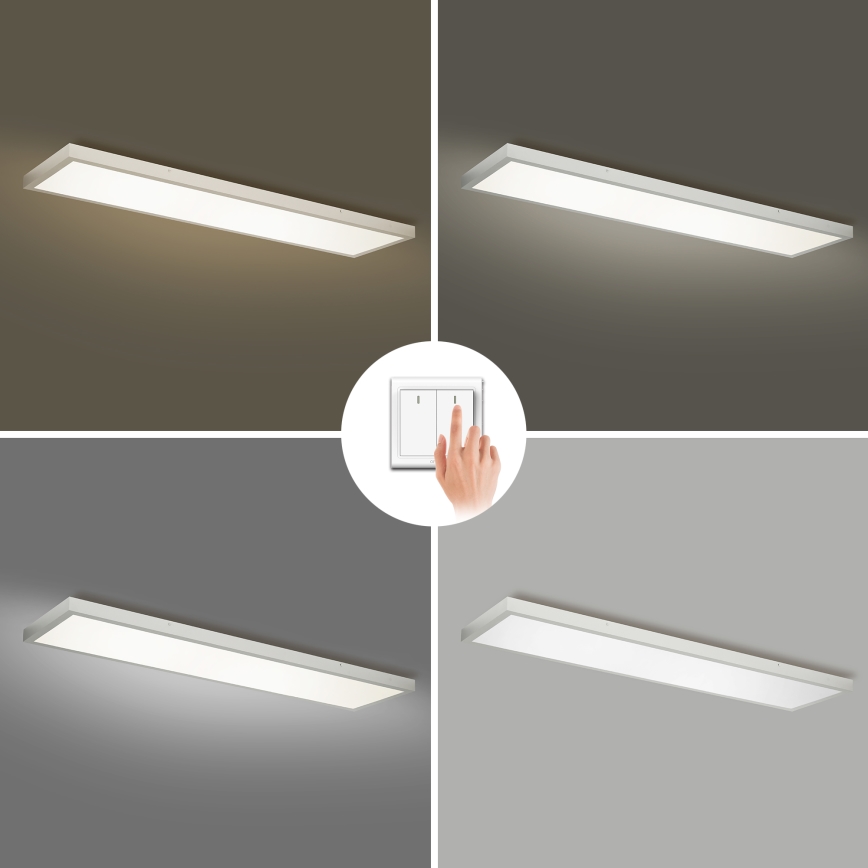 Brilagi - LED kúpeľňové stropné svietidlo FRAME LED/50W/230V 3000/4000/6000K 120x30 cm IP44 strieborné