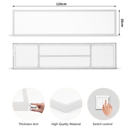 Brilagi - LED kúpeľňové stropné svietidlo FRAME LED/50W/230V 3000/4000/6000K 120x30 cm IP44 strieborné