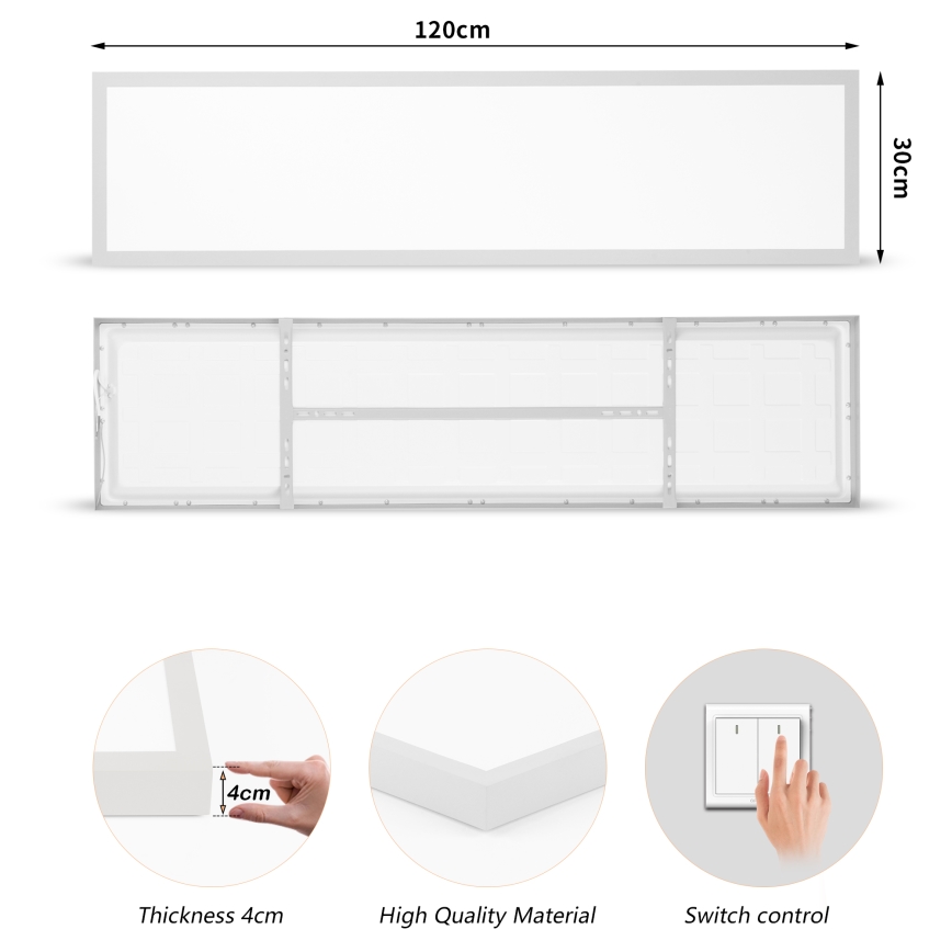 Brilagi - LED kúpeľňové stropné svietidlo FRAME LED/50W/230V 3000/4000/6000K 120x30 cm IP44 strieborné