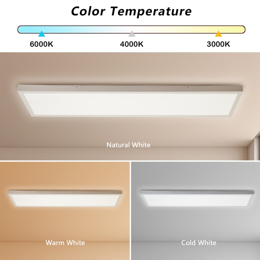 Brilagi - LED Kúpeľňové stropné svietidlo FRAME LED/50W/230V 30x120 cm 3000/4000/6000K IP44 biela