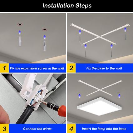 Brilagi - LED Kúpeľňové stropné svietidlo FRAME LED/50W/230V 60x60 cm 3000/4000/6000K IP44 biela