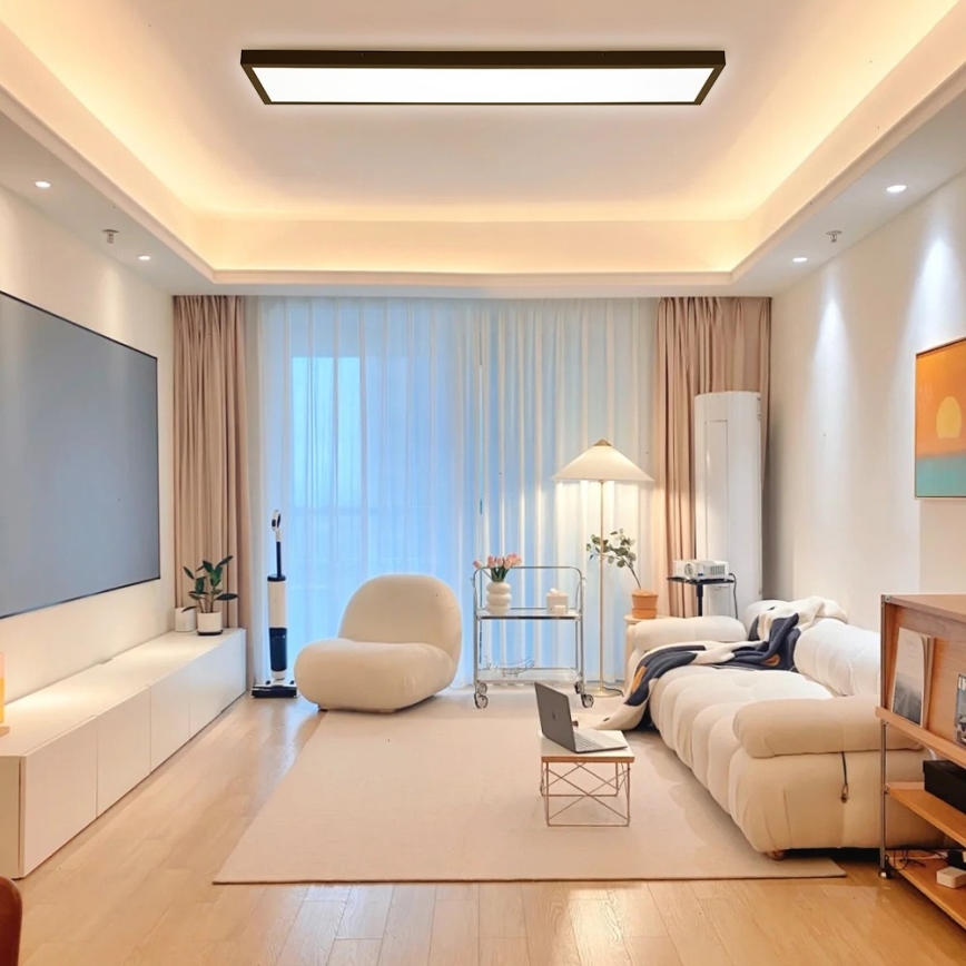 Brilagi - LED Kúpeľňové stropné svietidlo FRAME LED/50W/230V 30x120 cm 3000/4000/6000K IP44 čierna