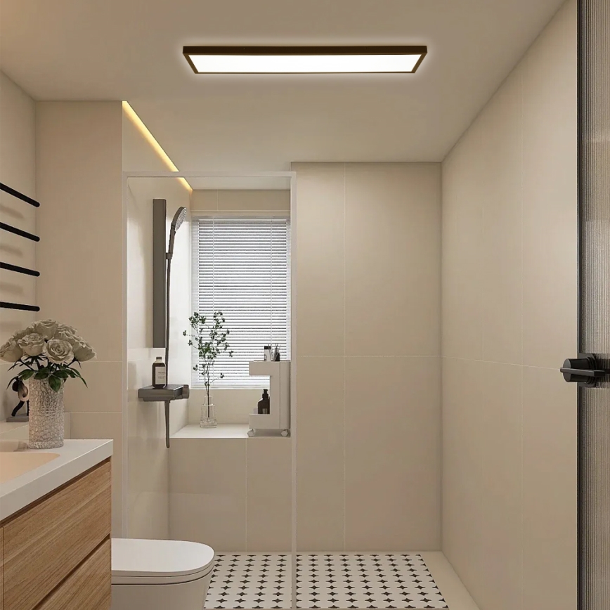 Brilagi - LED Kúpeľňové stropné svietidlo FRAME LED/50W/230V 30x120 cm 3000/4000/6000K IP44 čierna