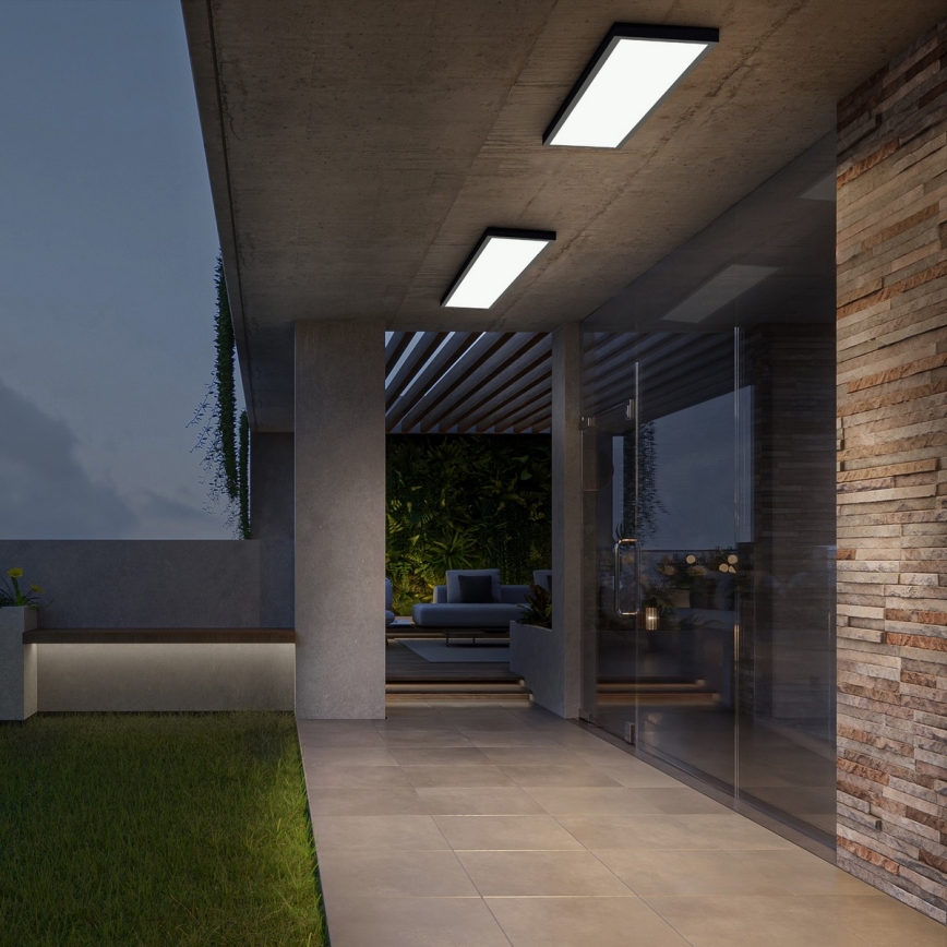Brilagi - LED Kúpeľňové stropné svietidlo FRAME LED/50W/230V 30x120 cm 3000/4000/6000K IP44 čierna