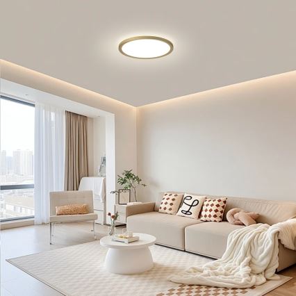 Brilagi - LED kúpeľňové stropné svietidlo ULTRA SLIM LED/12W/230V Ø 22,5 cm zlaté IP54