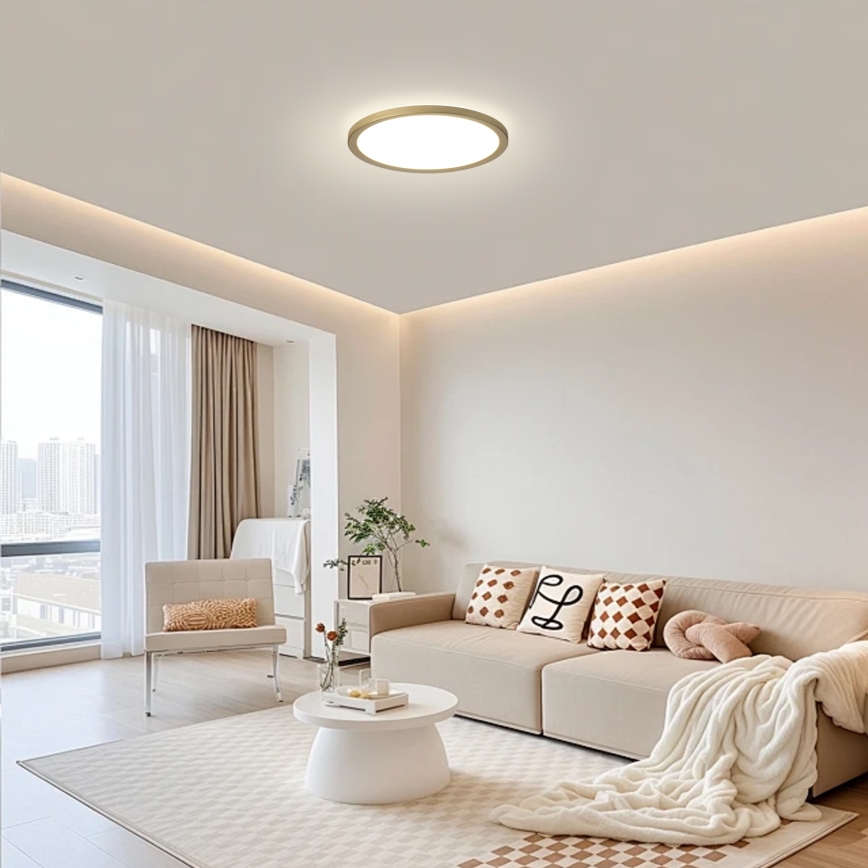 Brilagi - LED kúpeľňové stropné svietidlo ULTRA SLIM LED/12W/230V Ø 22,5 cm zlaté IP54