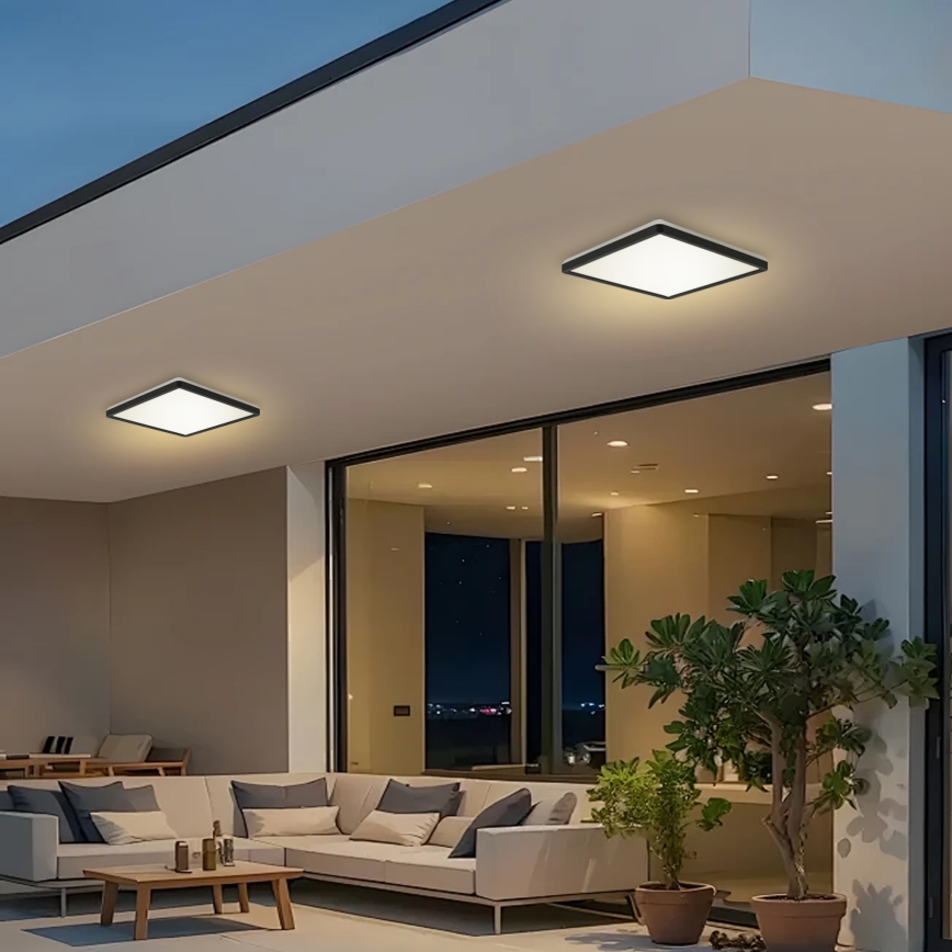 Brilagi - LED Kúpeľňové stropné svietidlo ULTRA SLIM LED/18W/230V 30x30 cm čierna IP54