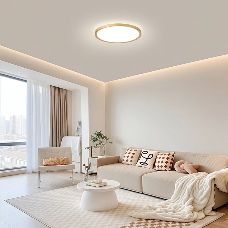 Brilagi - LED Kúpeľňové stropné svietidlo ULTRA SLIM LED/18W/230V priem. 30 cm zlaté IP54