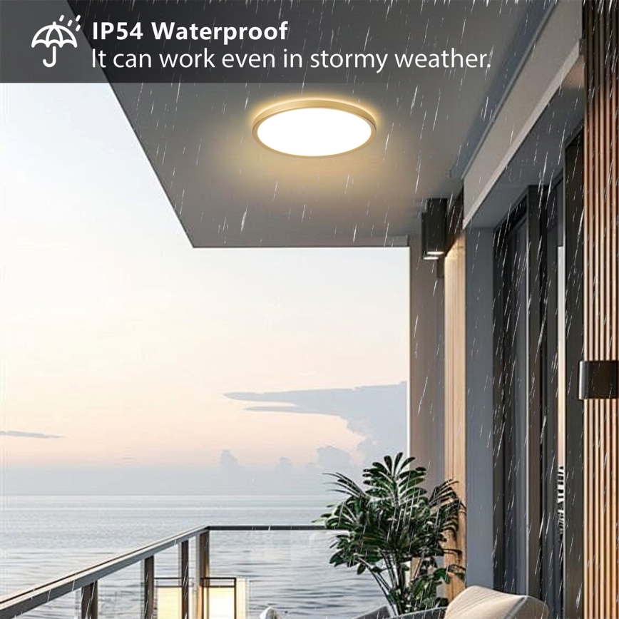 Brilagi - LED kúpeľňové stropné svietidlo ULTRA SLIM LED/24W/230V pr. 42 cm zlaté IP54