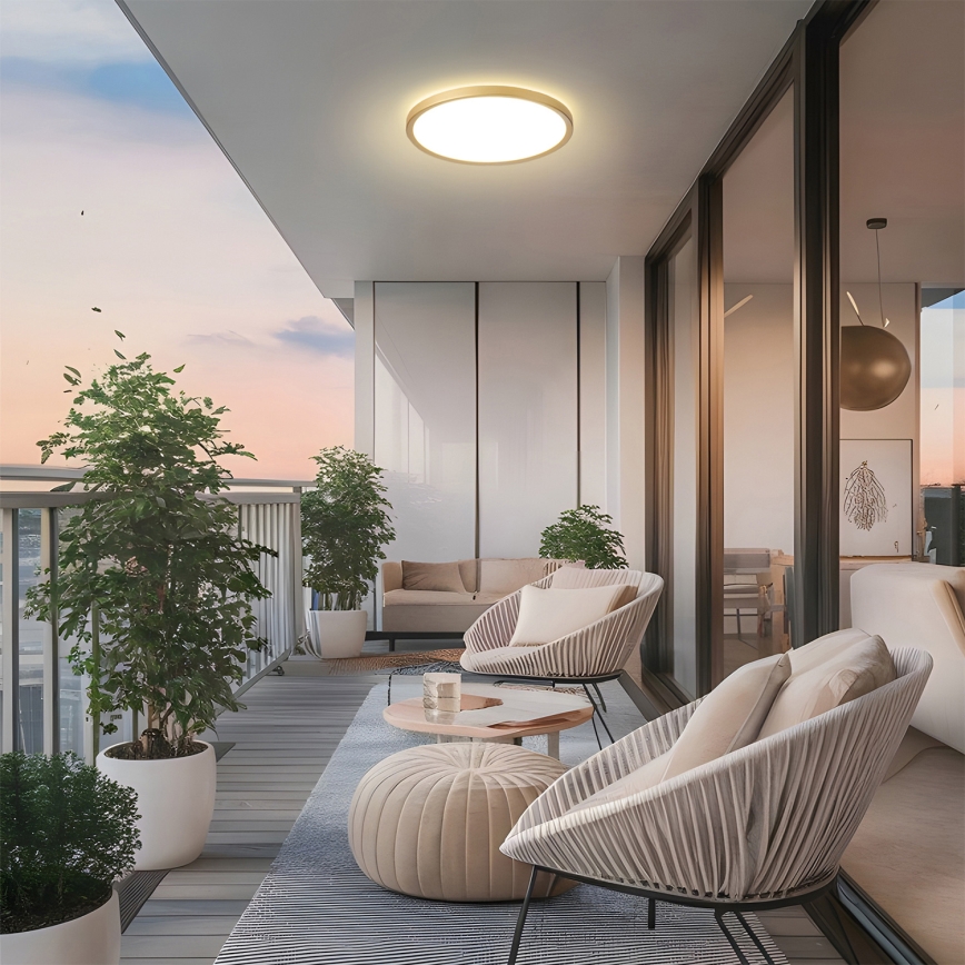 Brilagi - LED kúpeľňové stropné svietidlo ULTRA SLIM LED/24W/230V pr. 42 cm zlaté IP54