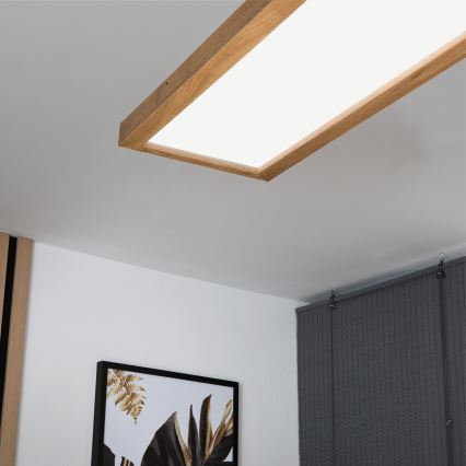Brilagi - LED Kúpeľňové stropné svietidlo WOODY FRAME LED/40W/230V 120x30 cm IP44 dub