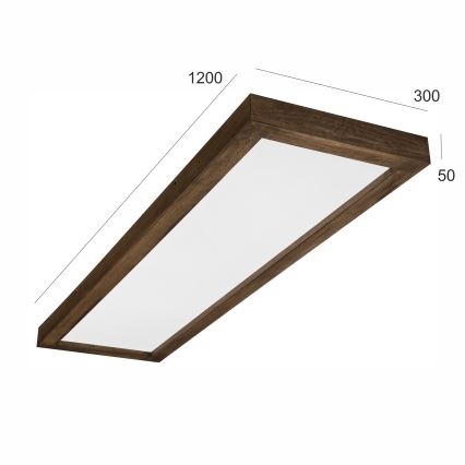 Brilagi - LED Kúpeľňové stropné svietidlo WOODY FRAME LED/50W/230V 120x30 cm IP44 dub orech