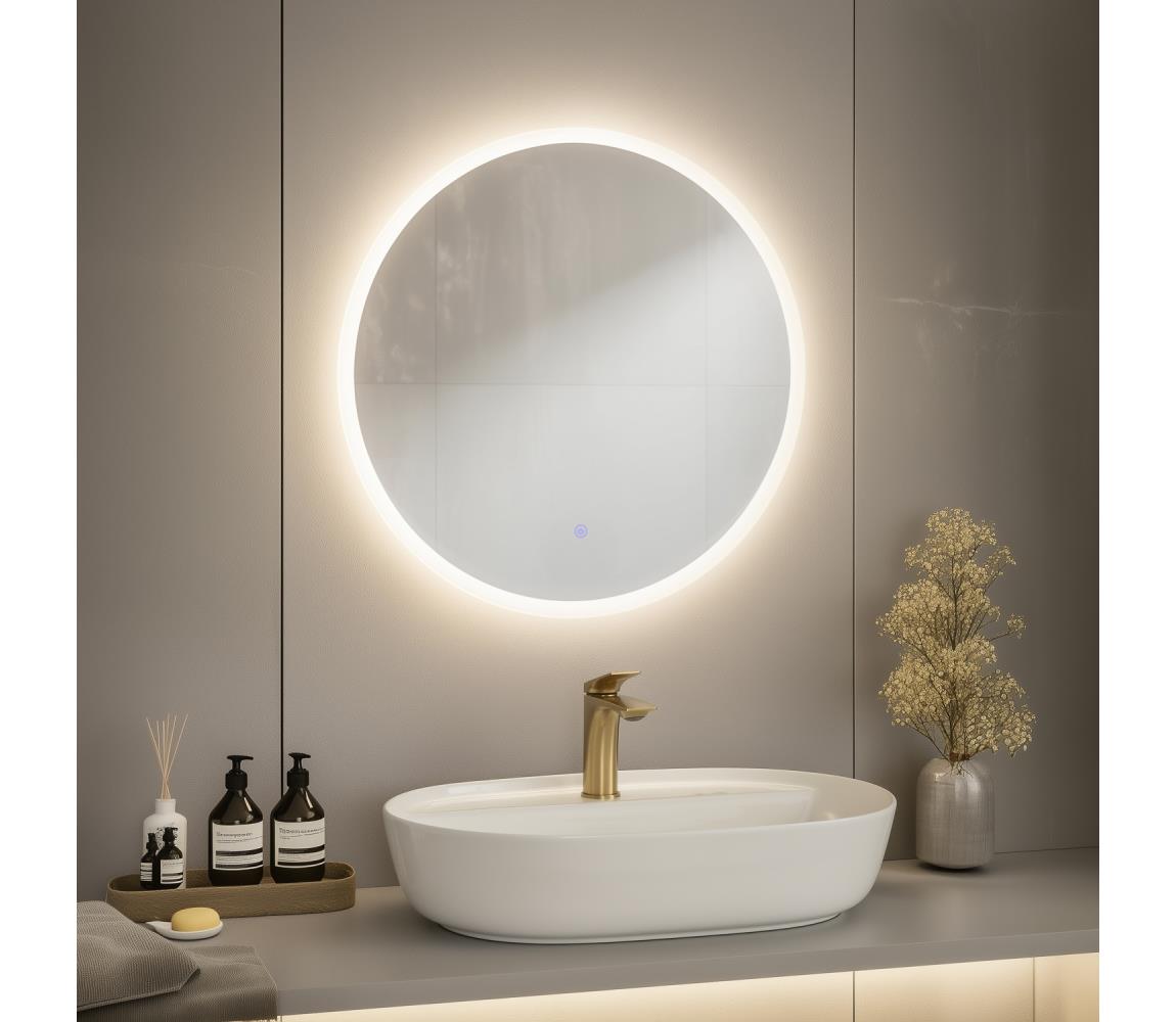 Brilagi - LED kúpeľňové zrkadlo BERNATE, LED/19W/230V, priemer 60 cm, IP44, CRI 90, stmievateľné + CCT FG-MIR-0025-60
