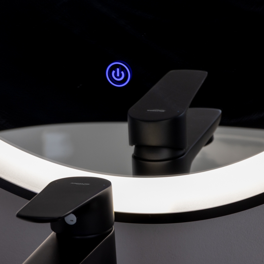 Brilagi - LED kúpeľňové zrkadlo CANZO LED/25W/230V 50x80 cm čierna IP44 CRI 90 stmievateľné + CCT