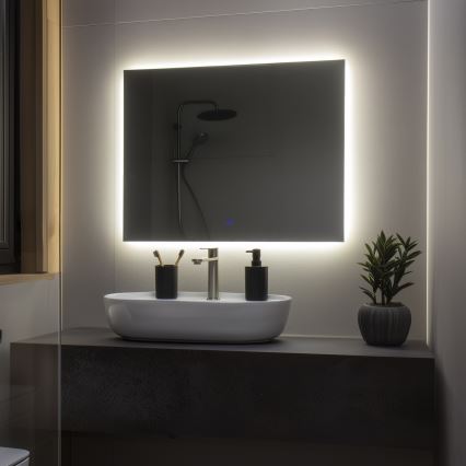 Brilagi - LED kúpeľňové zrkadlo LUCE LED/28W/230V 60x80 cm IP44 CRI 90 stmievateľné + CCT