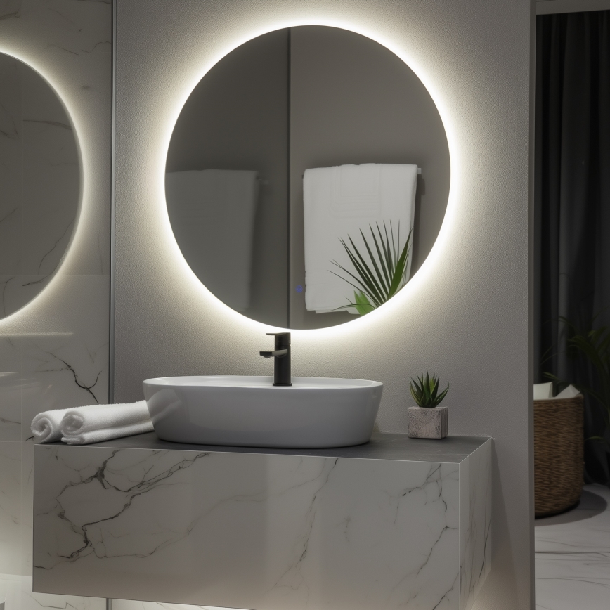 Brilagi - LED kúpeľňové zrkadlo LUNA LED/26W/230V pr. 80 cm IP44 CRI 90 stmievateľné + CCT