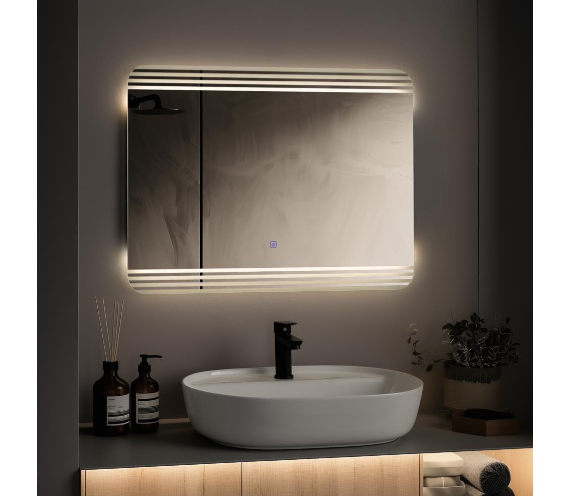 Brilagi - LED Kúpeľňové zrkadlo MELZO LED/28W/230V 60x80 cm IP44 CRI 90 stm. + CCT FG-MIR-0013-6080
