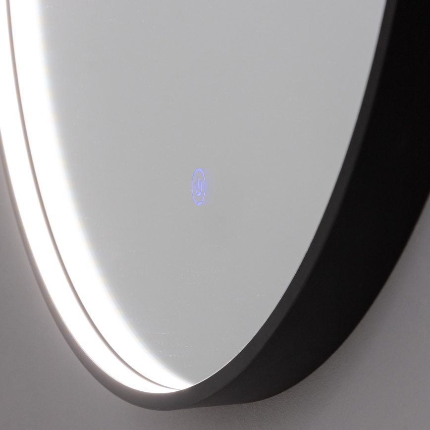 Brilagi - LED kúpeľňové zrkadlo PALANZO LED/19W/230V pr. 60 cm čierne IP44 CRI 90 stmievateľné + CCT