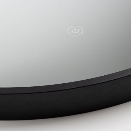 Brilagi - LED kúpeľňové zrkadlo PALANZO LED/19W/230V pr. 60 cm čierne IP44 CRI 90 stmievateľné + CCT