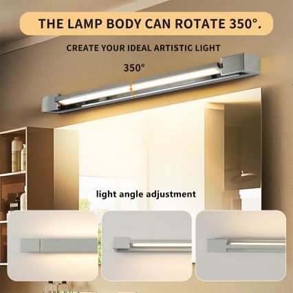 Brilagi - LED Kúpeľňové osvetlenie zrkadla AQUA LINE LED/18W/230V 60 cm IP44 lesklý chróm CRI 90