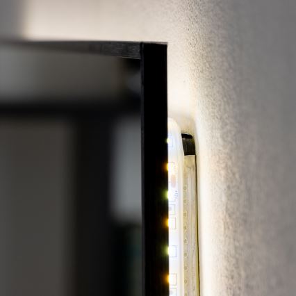 Brilagi - LED kúpeľňové zrkadlo SUELLO LED/28W/230V 60x80 cm čierne IP44 CRI 90 stmievateľné + CCT