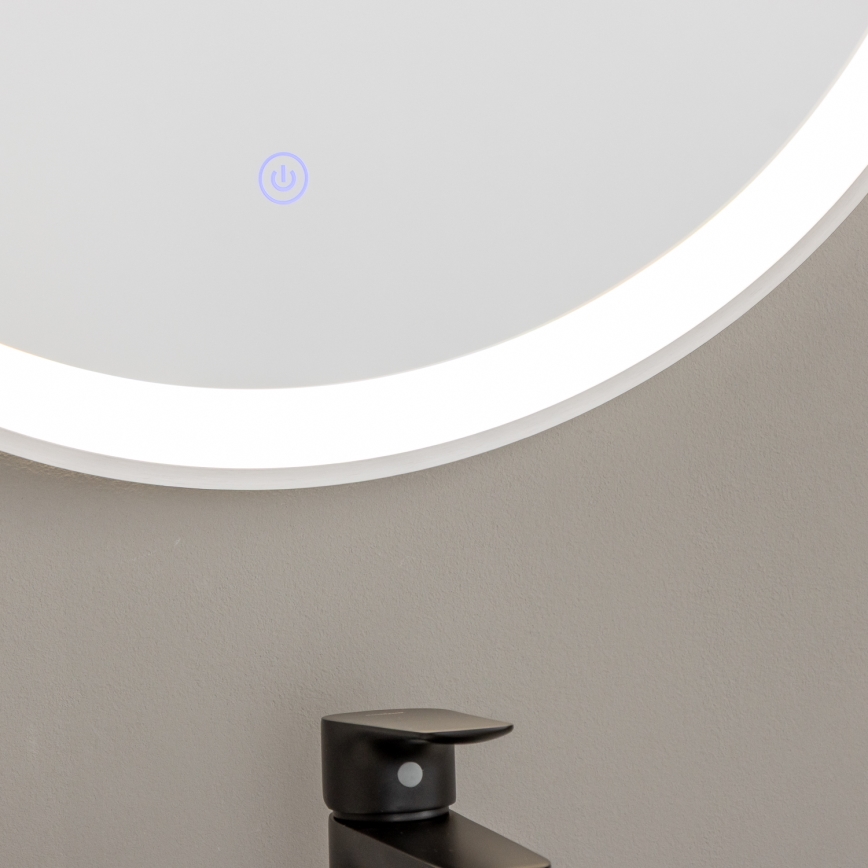Brilagi - LED kúpeľňové zrkadlo TORINO LED/19W/230V pr. 60 cm strieborné IP44 CRI 90 stmievateľné + CCT