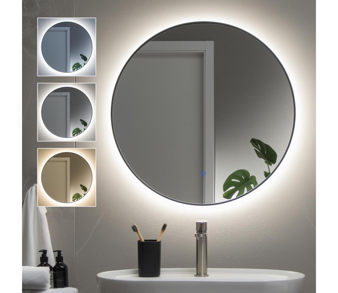 Brilagi - LED kúpeľňové zrkadlo VENA BLACK LED/19W/230V 60 cm IP44 CRI 90 stmievateľné + CCT FG-CY24-A01-6060-BLK