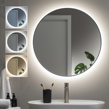 Brilagi - LED Kúpeľňové zrkadlo VENA BLACK LED/19W/230V Ø 60 cm IP44 CRI 90 stmievateľné + CCT