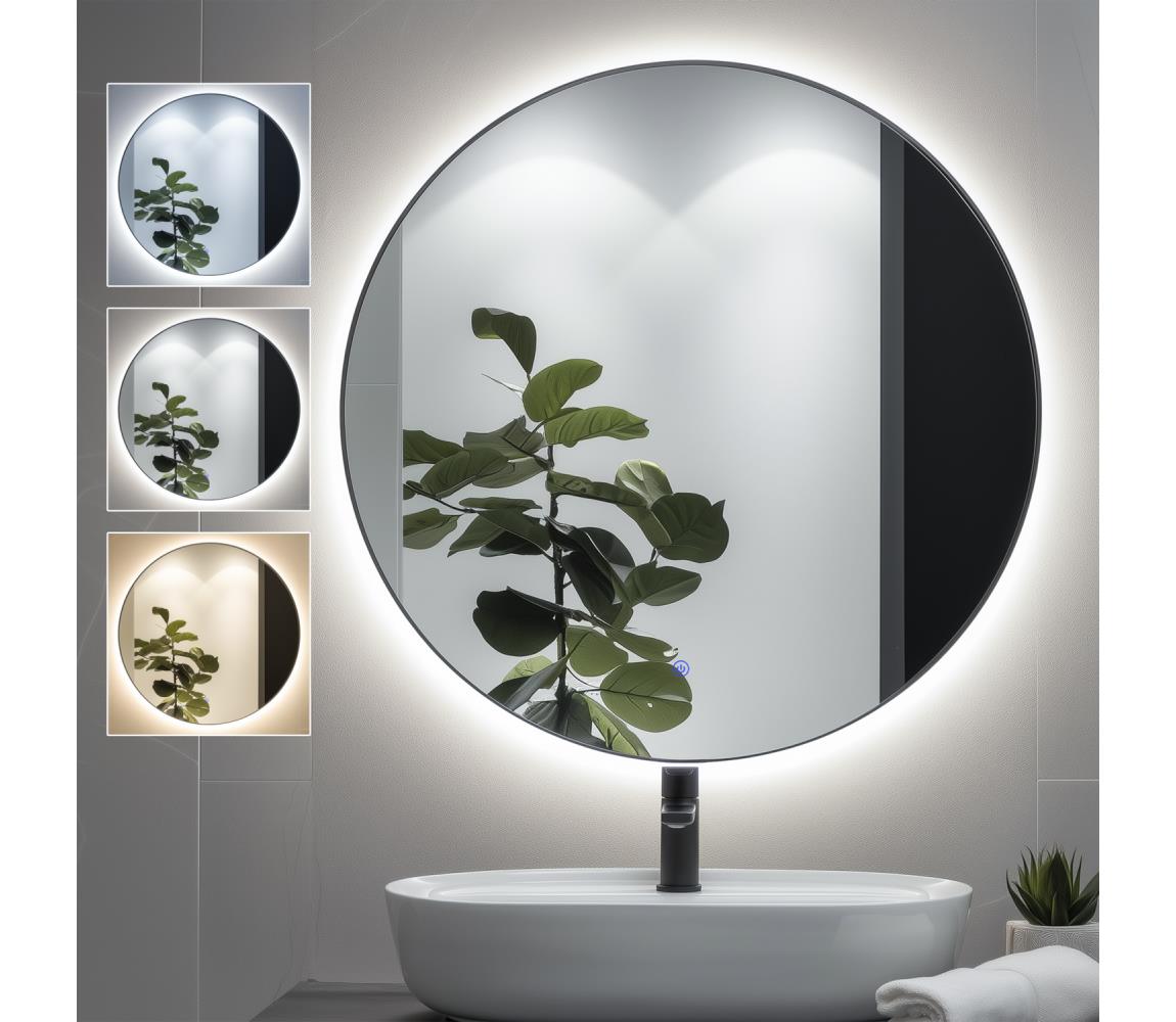 Brilagi - LED kúpeľňové zrkadlo VENA BLACK LED/26W/230V 80 cm IP44 CRI 90 stmievateľné + CCT FG-CY36-A01-8080-BLK
