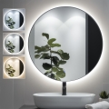 BRILAGI - LED kúpeľňové zrkadlo VENA BLACK LED/26W/230V pr. 80 cm IP44 CRI 90 stmievateľné + CCT